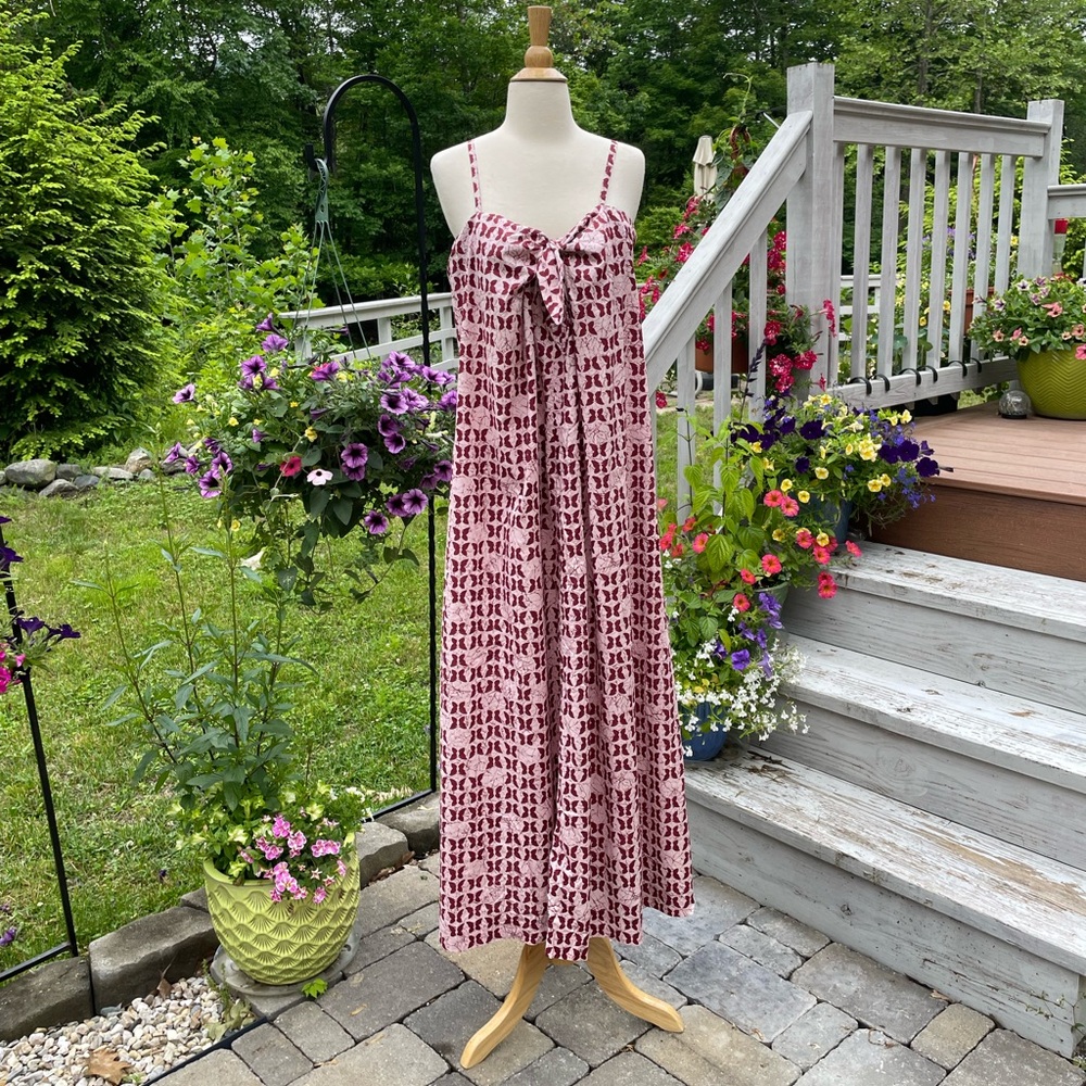 Vintage Princess Kaiulan Size 14 Pink Butterfly Maxi Dress